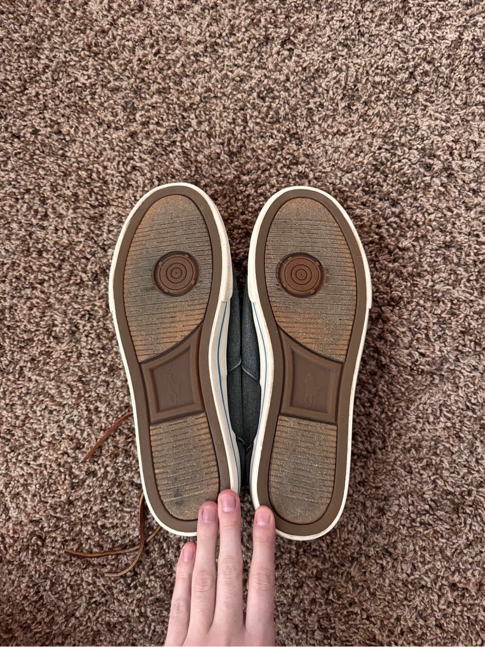 Polo by Ralph Lauren Gray Canvas Lace-Up Loafers with Brown Laces - Picture 3 of 6